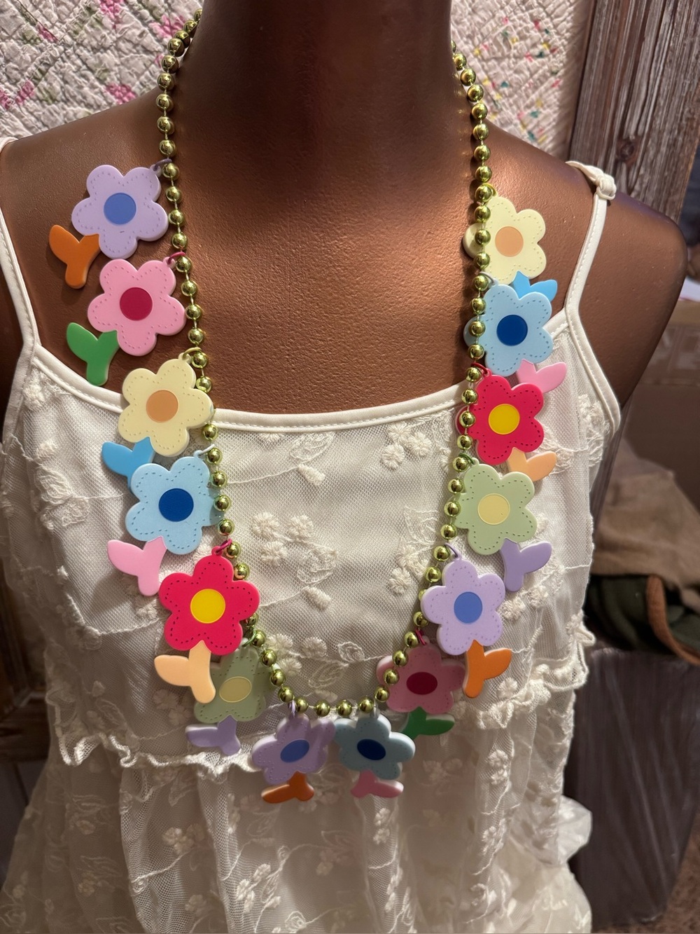 FANTASTIC PLASTIC ACRYLIC FLOWER NECKLACE by Mae Designs